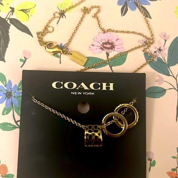 ⚜️🖤⚜️Coach Signature Enamel Necklace - Picture 7 of 12